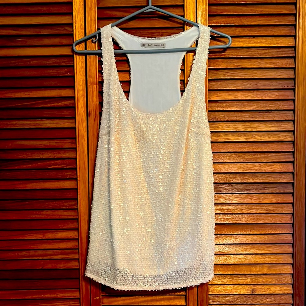 Sequinned tank top